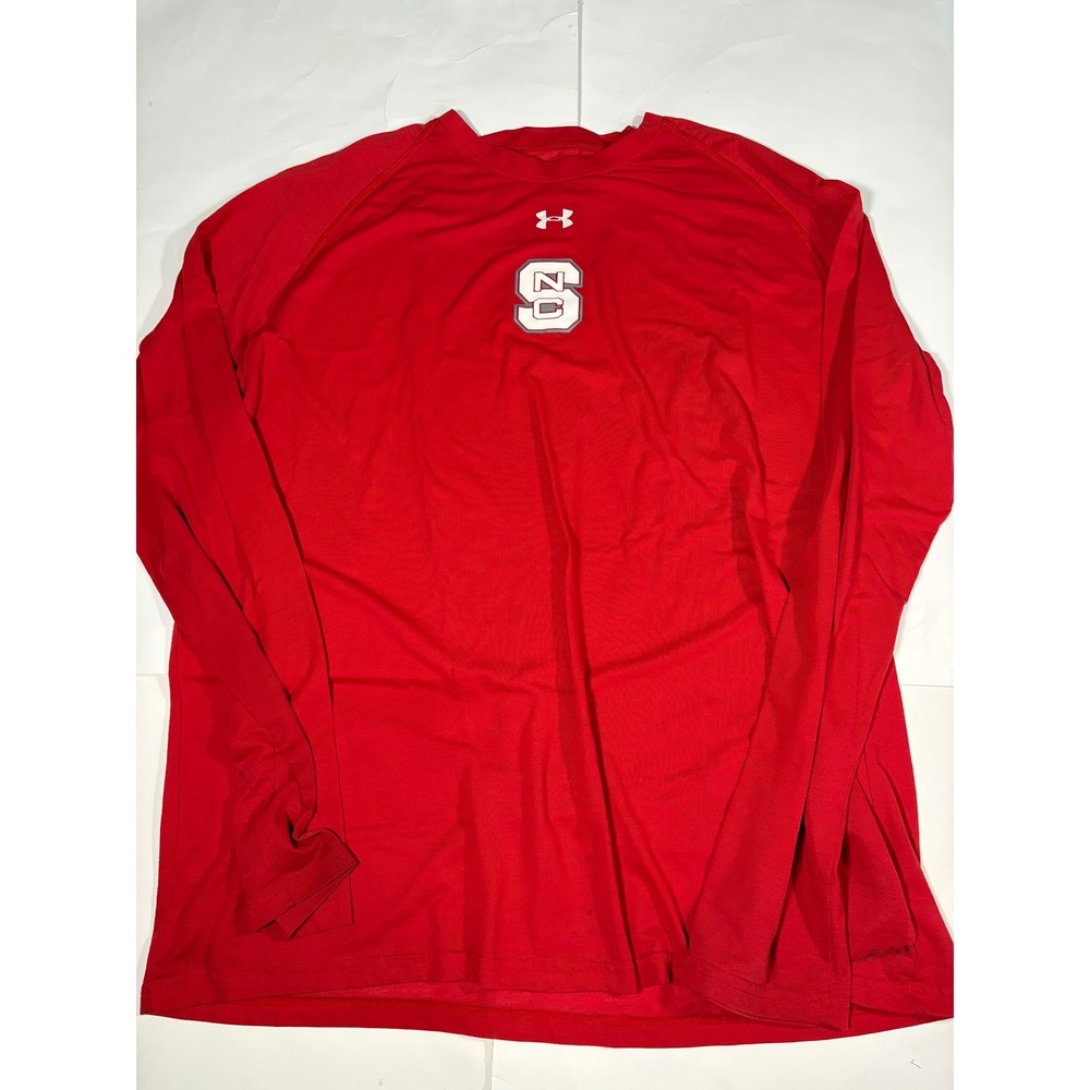 Under Armour NC State Wolfpack Long Sleeve Shirt Red Men's XXL NCAA Athletic